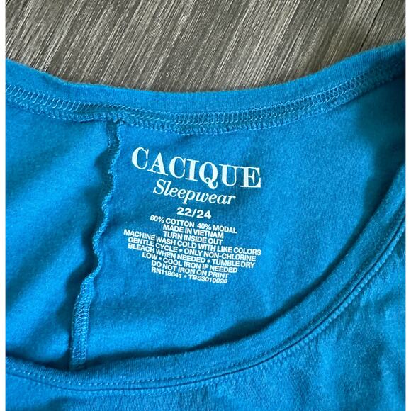 Lane Bryant Cacique Blue Sleep Nightgown Shirt Plus Size 22/24 - Picture 2 of 2